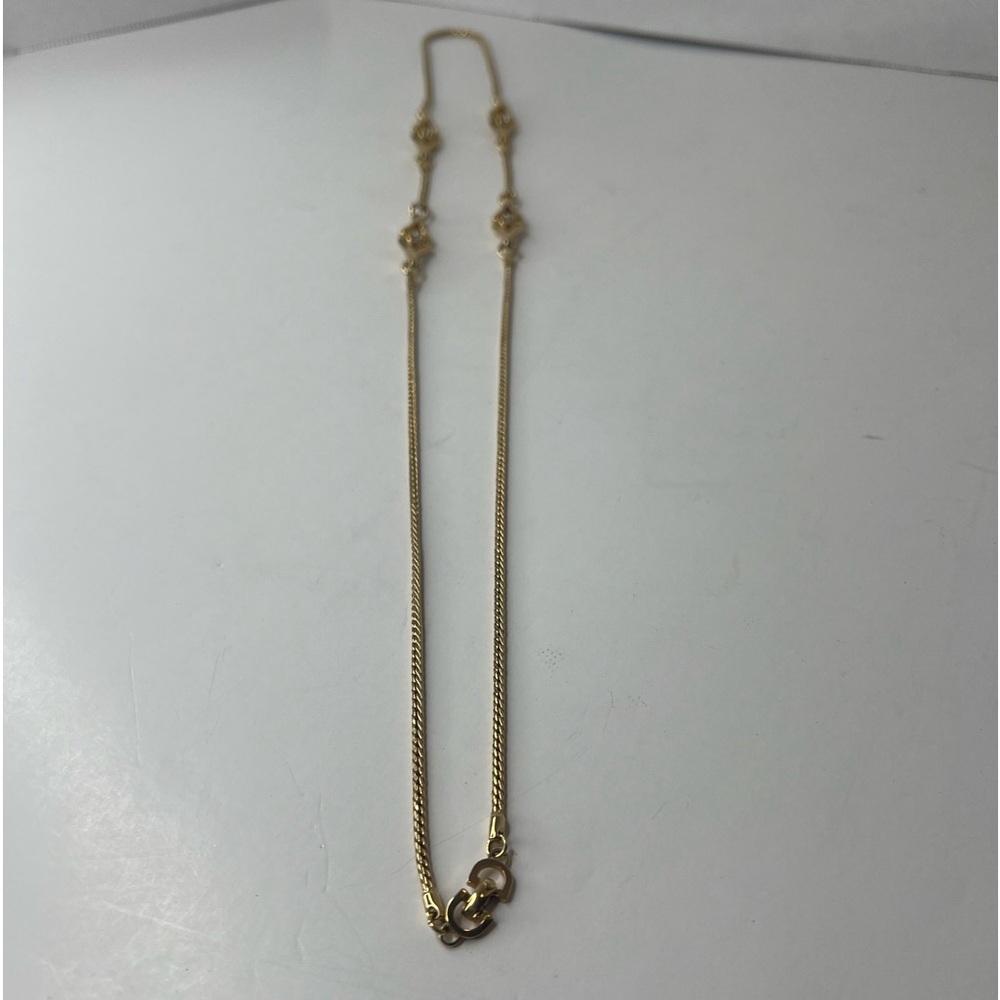 Christian Dior Gold Tone Chain‎ Rhinestone Pendant Necklace CD | PRELOVED!!💎 - Picture 3 of 12